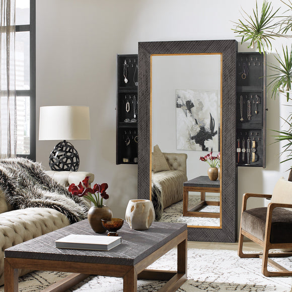 Big Sky Floor Mirror with Jewelry Storage