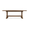 Driftwood Rectangle Extendable Dining Table  option Worn Saddle