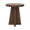 Driftwood Round End Table  option Worn Saddle