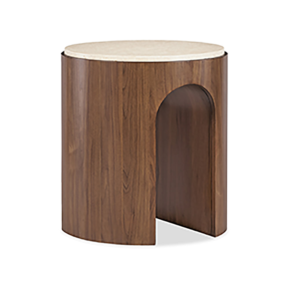 Eleana Wood Round End Table