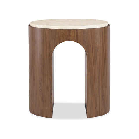 Eleana Wood Round End Table