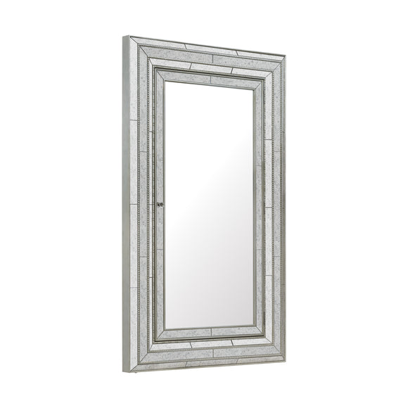 Melange Glamour Floor/Wall Mirror with Jewelry Armoire Storage