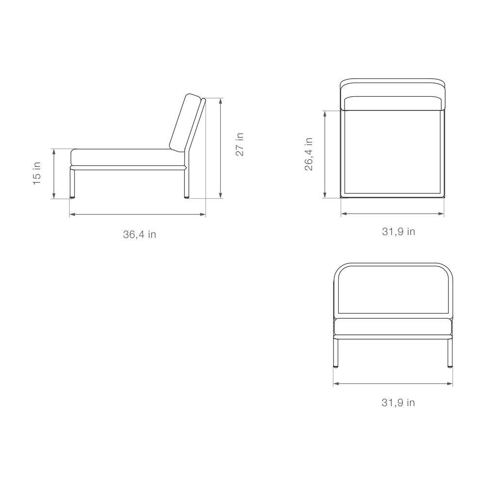 Level 2 Outdoor 3 Piece Sectional with Side/Coffee Table