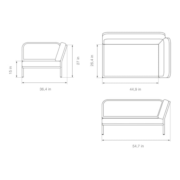 Level 2 Outdoor Sofa with Chaise and Coffee Table