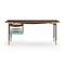 Nyhavn Desk with Tray Unit  option Oak Dark Oil/Black Linoleum / Black / Cold Colours