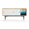 Sideboard with Tray Unit  option Oak Dark Oil - Black - Light Blue/White