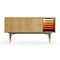 Sideboard with Tray Unit  option Oak Dark Oil - Black - Oak Dark Oil/Yellow/White