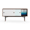 Sideboard with Tray Unit  option Walnut - Black - Light Blue/White