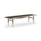 Table Bench with Brass Edges  option Oak Dark Oil/Black Linoleum / Black