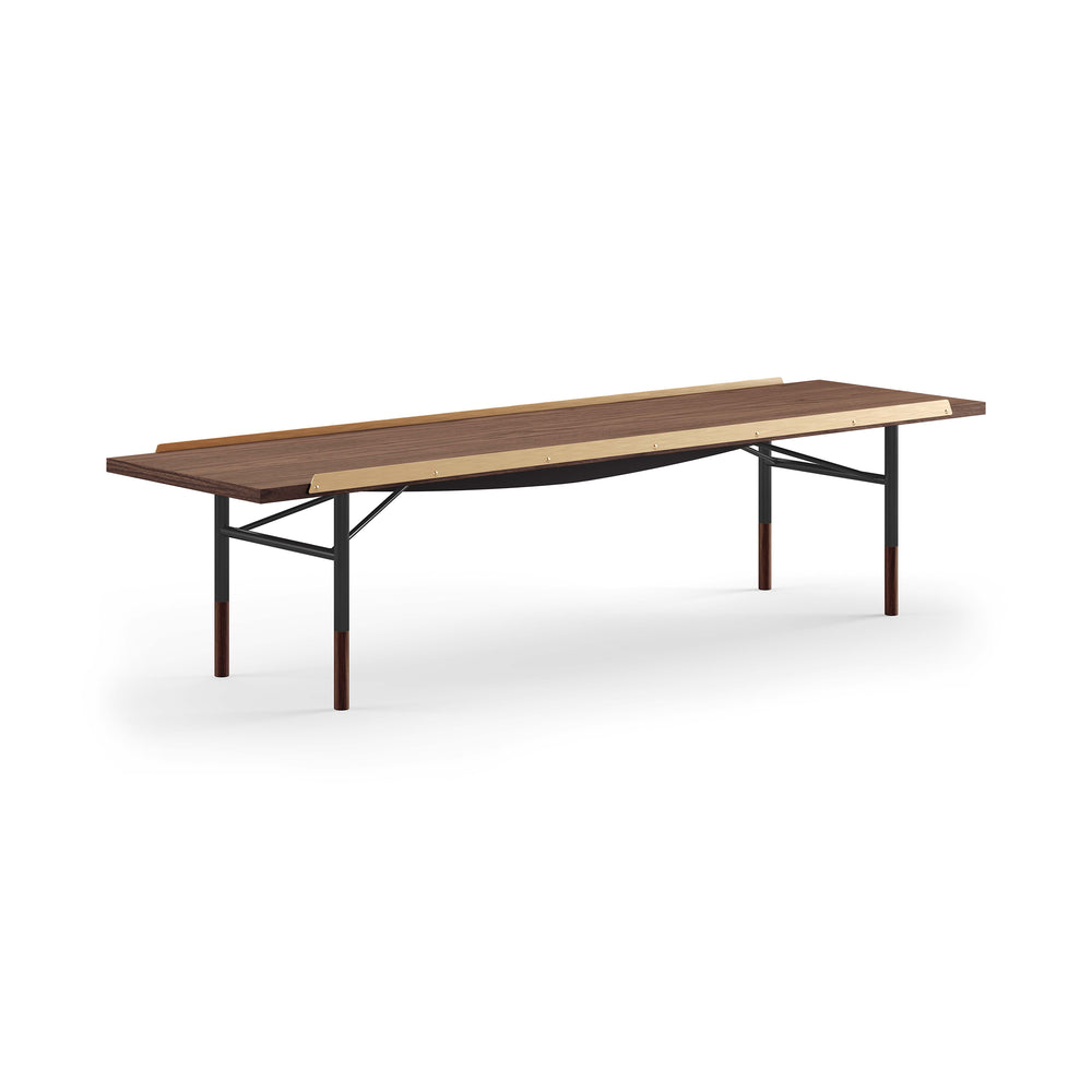 Table Bench with Brass Edges