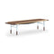 Table Bench with Brass Edges  option Walnut / Light Blue