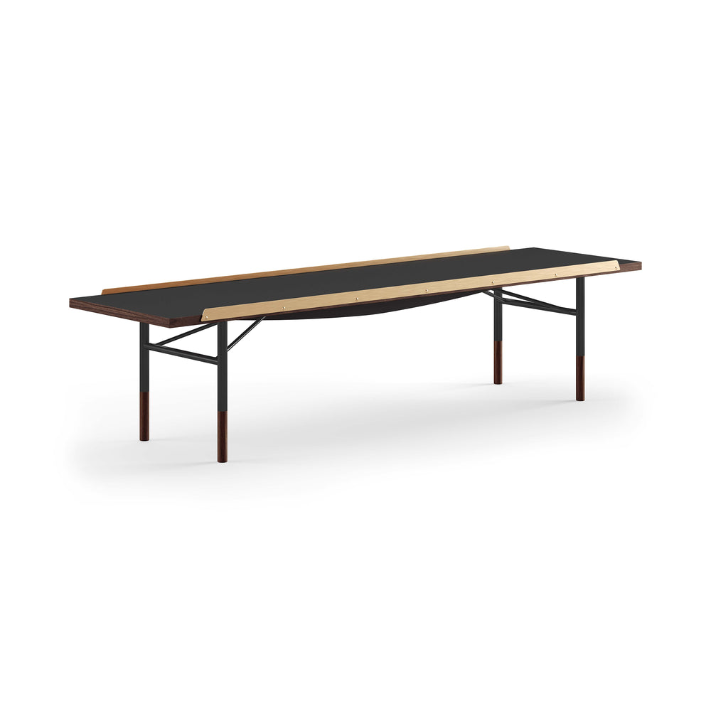 Table Bench with Brass Edges