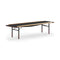 Table Bench with Brass Edges  option Walnut/Black Linoleum / Black