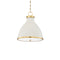 Painted No.3 Pendant Light  option Aged Brass / Off White
