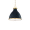Painted No.3 Pendant Light  option Aged Brass / Darkest Blue