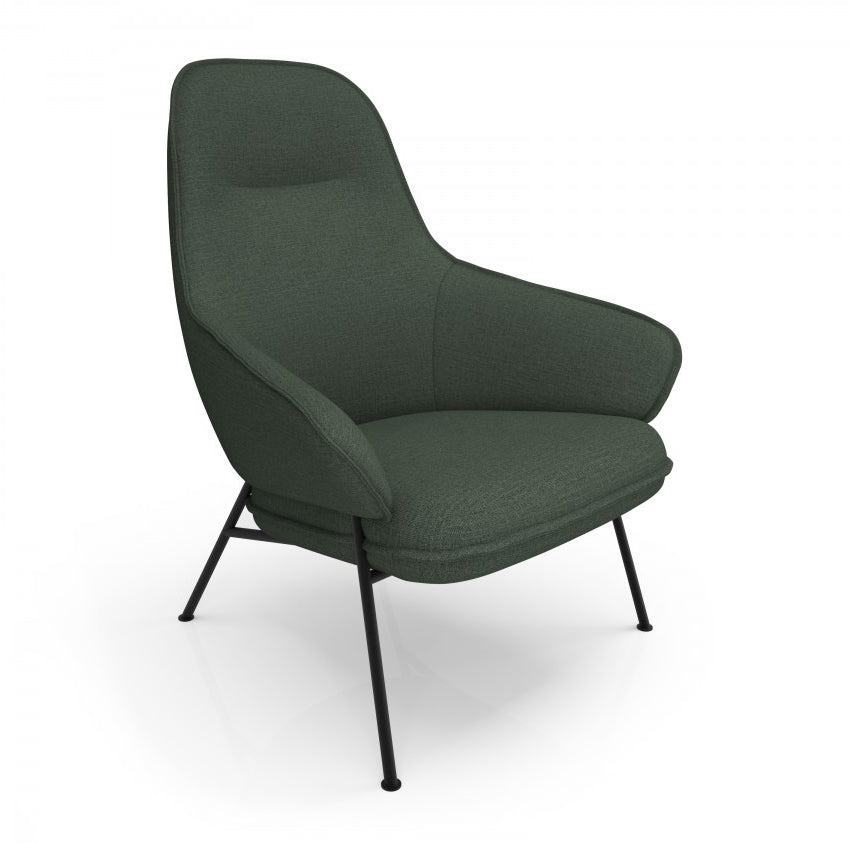 Wolfgang High Back Lounge Chair with Metal Leg