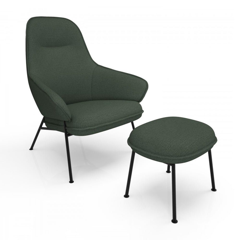 Wolfgang High Back Lounge Chair with Metal Leg