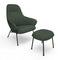 Wolfgang High Back Lounge Chair with Metal Leg  option Chair with VY038 Velvety Ottoman