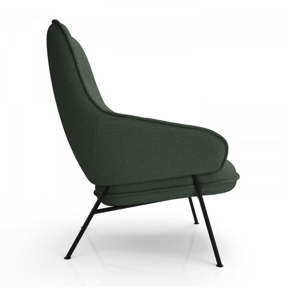 Wolfgang High Back Lounge Chair with Metal Leg
