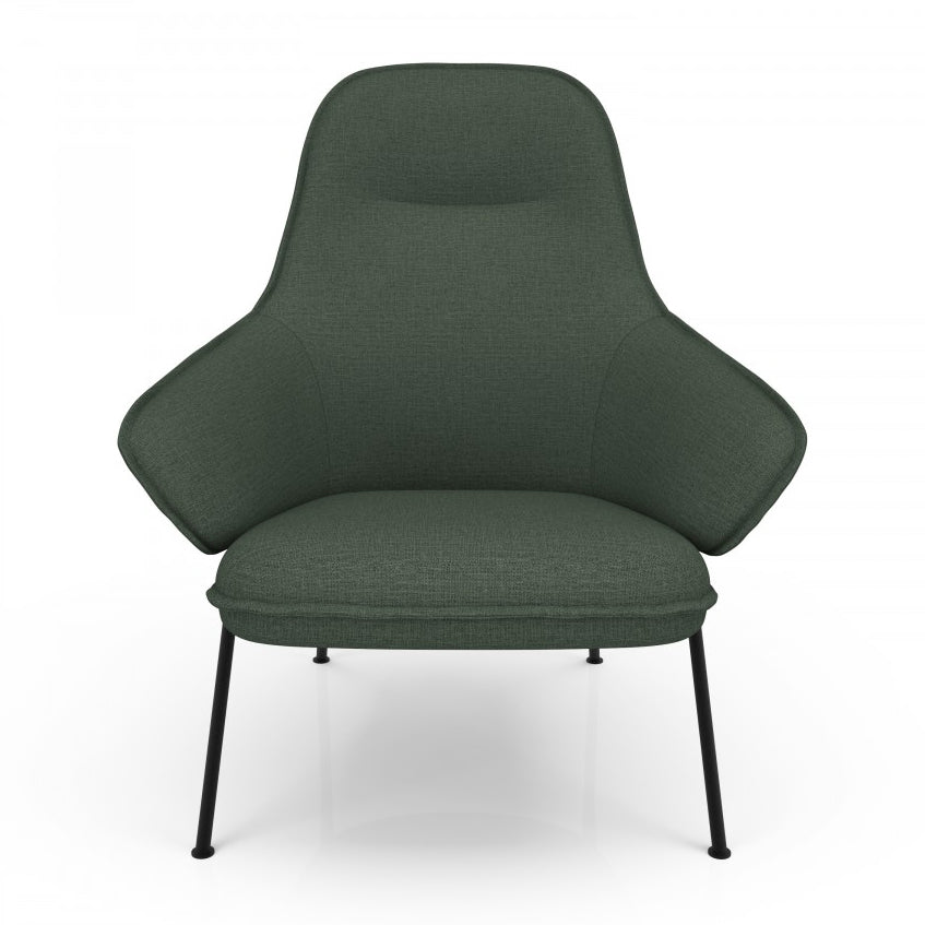 Wolfgang High Back Lounge Chair with Metal Leg