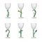 Botanica Optical Stemmed Glass (Set of 6)  option Color