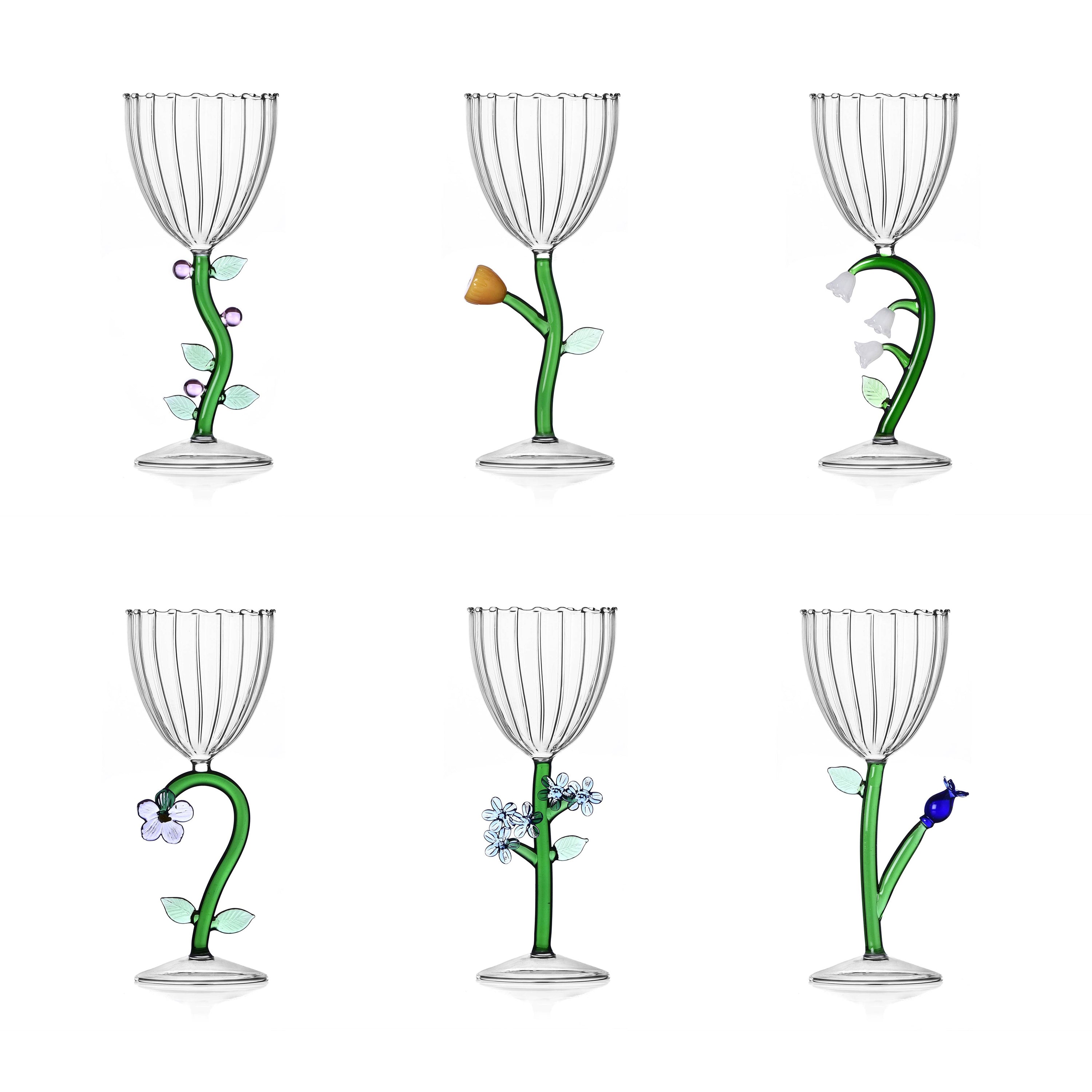 Botanica Optical Stemmed Glass (Set of 6)