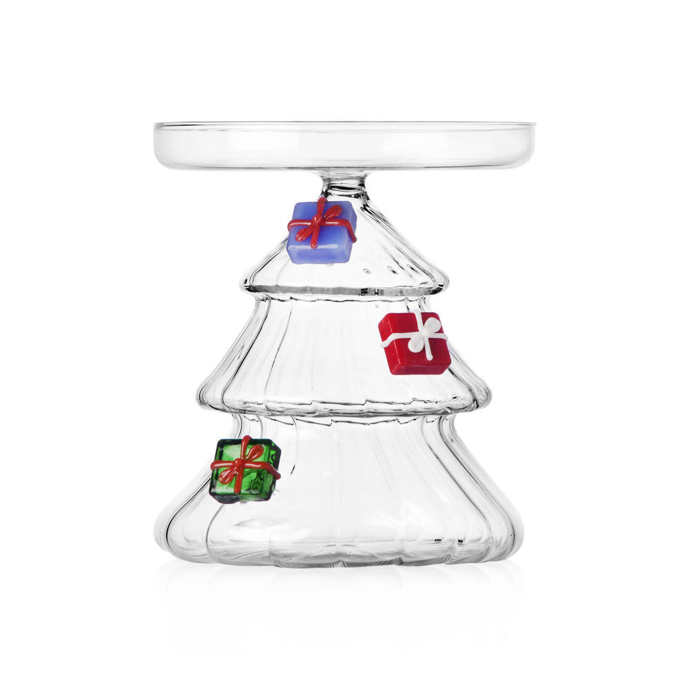 Christmas Tales Tree with Gifts Footed Dish