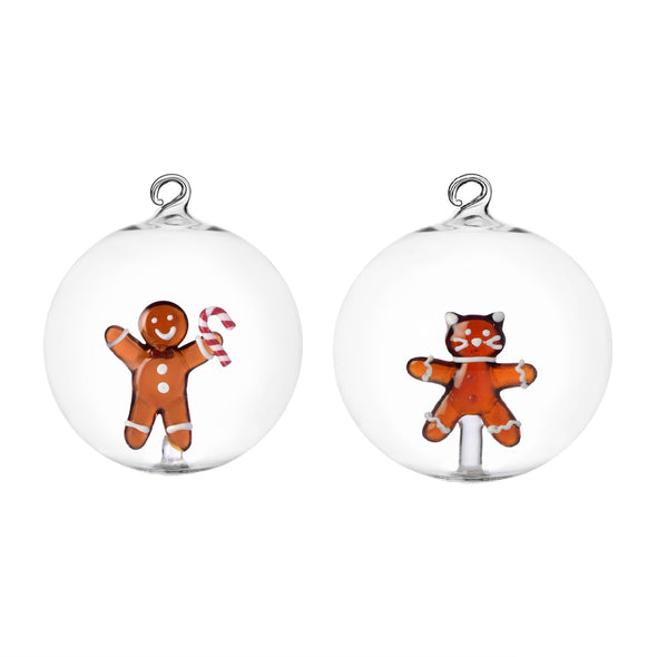 Nutcracker Gingerbread Ball Ornament (Set of 2)