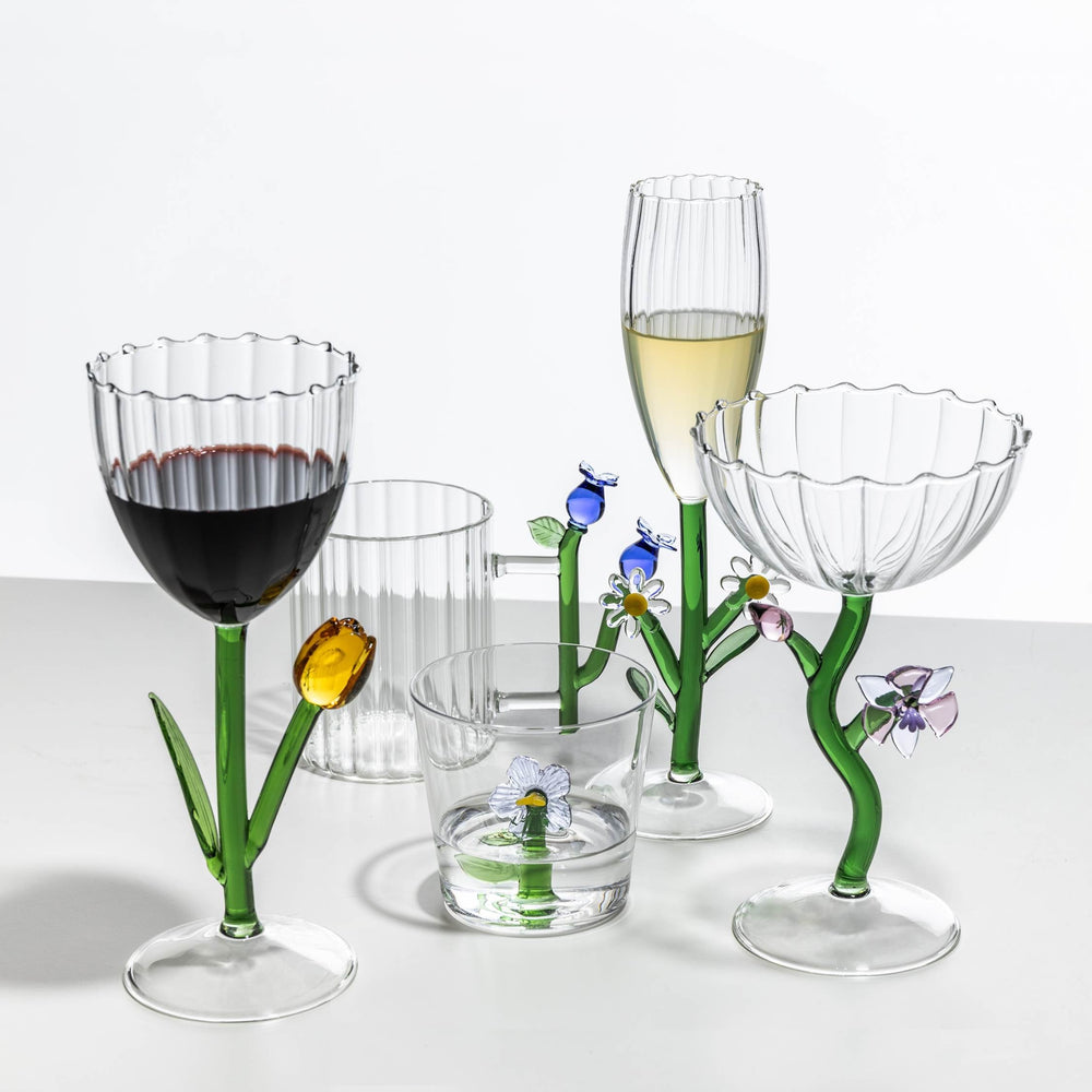 Spring Varietal Floral Stemmed Glass (Set of 6)