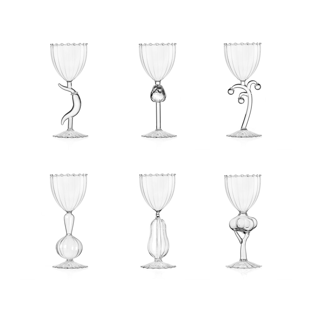 Vegetables Stemmed Glass (Set of 6)