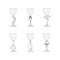 Vegetables Stemmed Glass (Set of 6)  option Clear