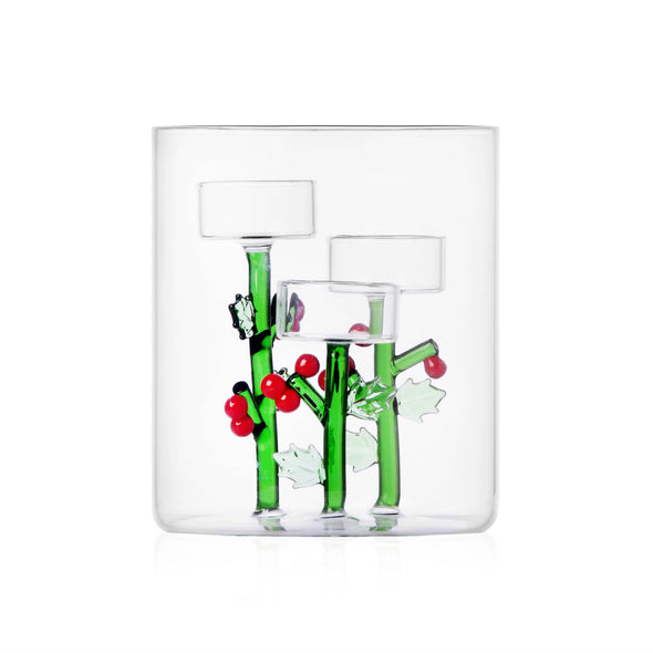 Woodland Tales Holly 3-Tealight Candleholder