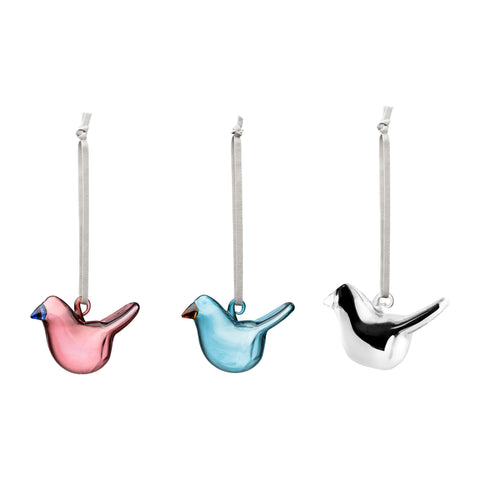 Holiday Mini Glass Bird (Set of 3)