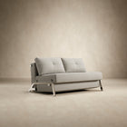 Cubed 2-Seater Armless Sofa Bed with Chrome Legs