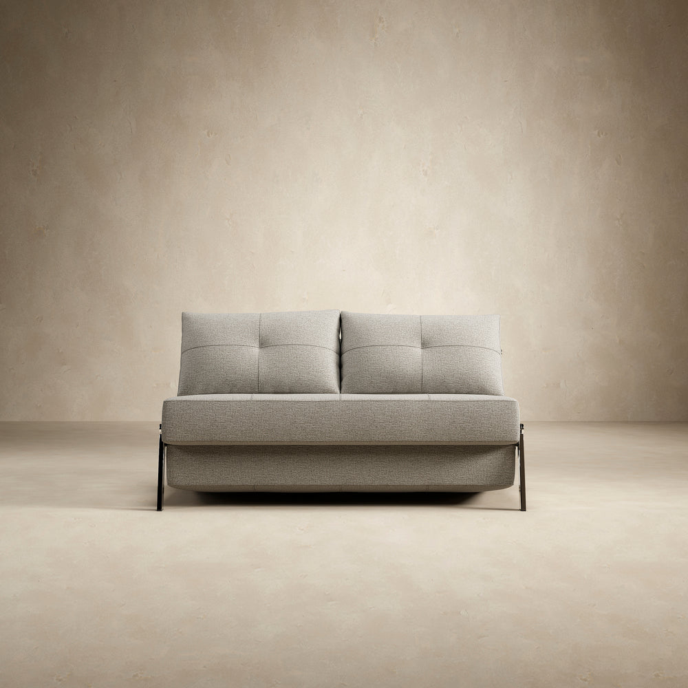 Cubed 2-Seater Armless Sofa Bed with Chrome Legs