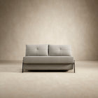 Cubed 2-Seater Armless Sofa Bed with Chrome Legs