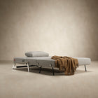 Cubed 2-Seater Armless Sofa Bed with Chrome Legs