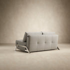 Cubed 2-Seater Armless Sofa Bed with Chrome Legs