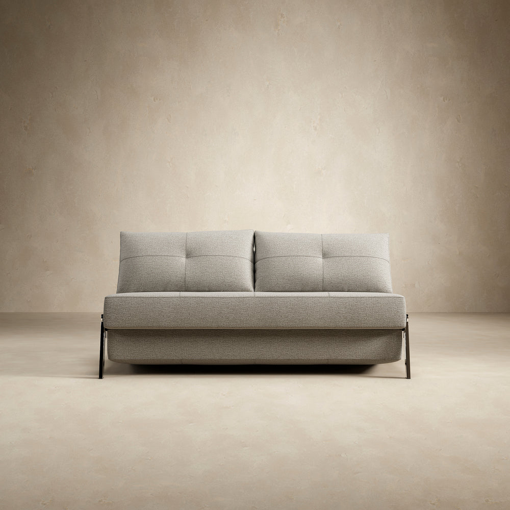 Cubed 2-Seater Armless Sofa Bed with Chrome Legs