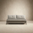Cubed 2-Seater Armless Sofa Bed with Chrome Legs