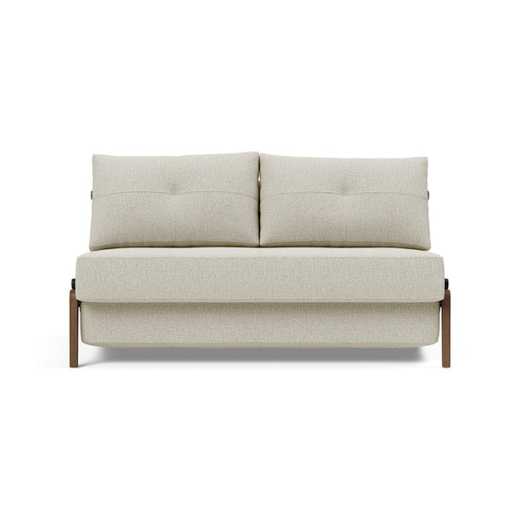 Cubed 2-Seater Armless Sofa Bed with Wood Legs