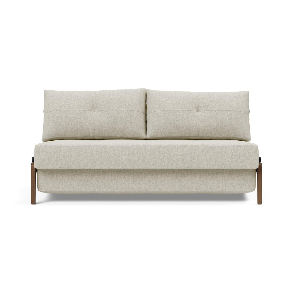 Cubed 2-Seater Armless Sofa Bed with Wood Legs