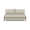 Cubed 2-Seater Armless Sofa Bed with Wood Legs  option 527 Mixed Dance Natural