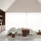 Cubed 2-Seater Armless Sofa Bed with Wood Legs