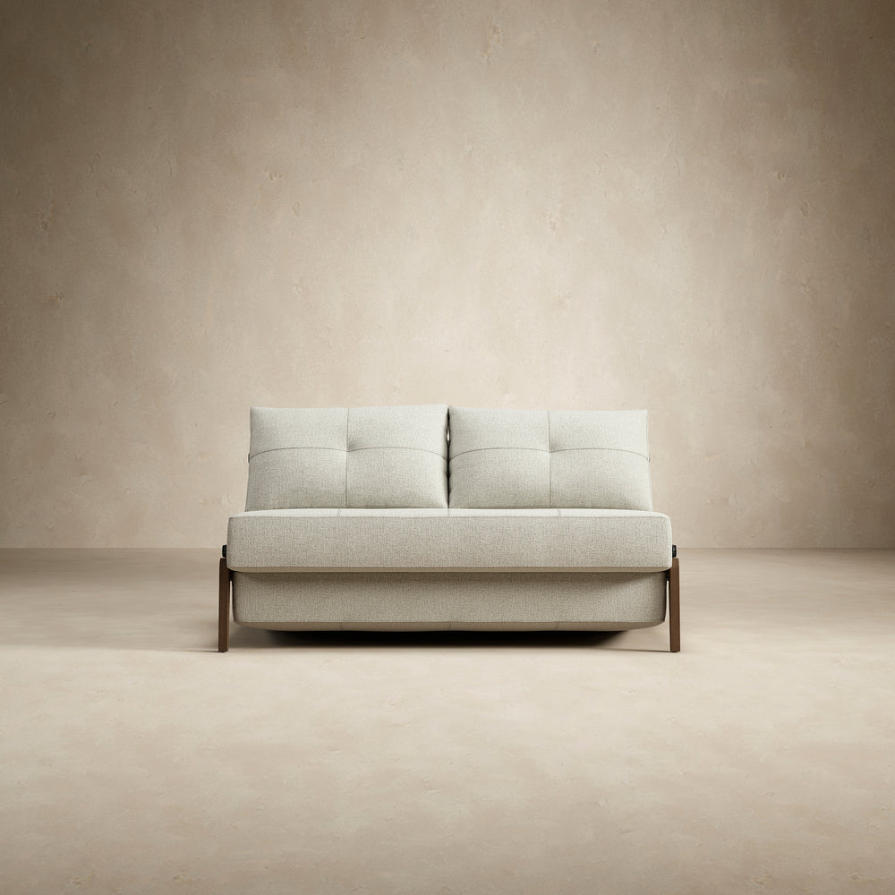 Cubed 2-Seater Armless Sofa Bed with Wood Legs