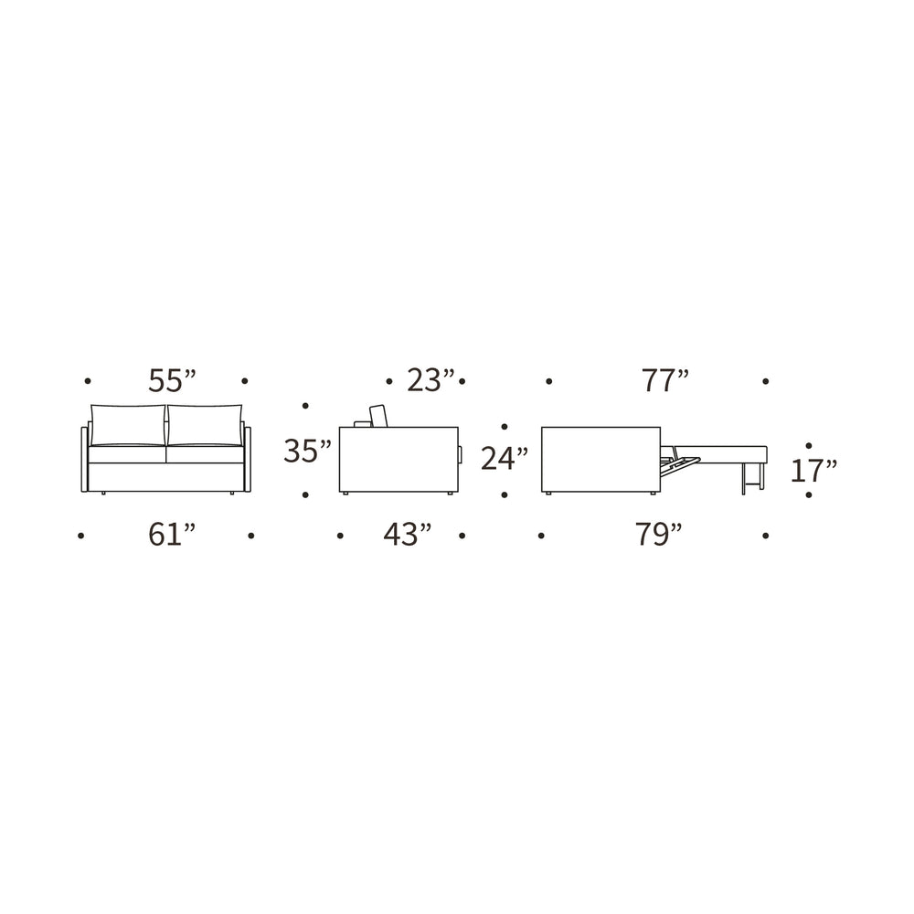 Neah Slim Arms Sofa Bed
