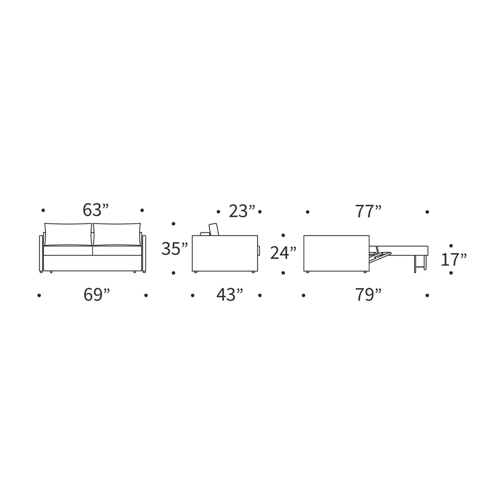 Neah Slim Arms Sofa Bed