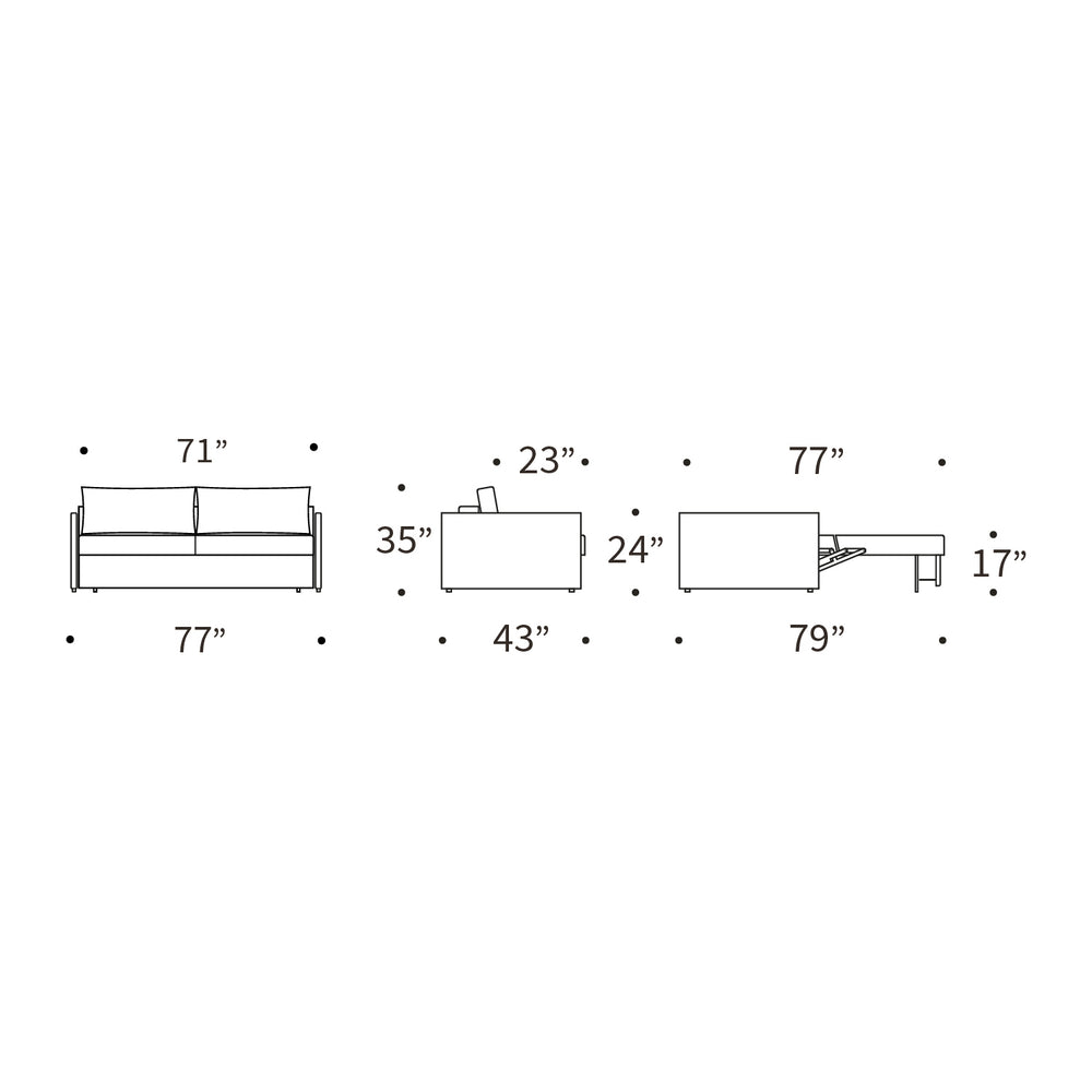 Neah Slim Arms Sofa Bed