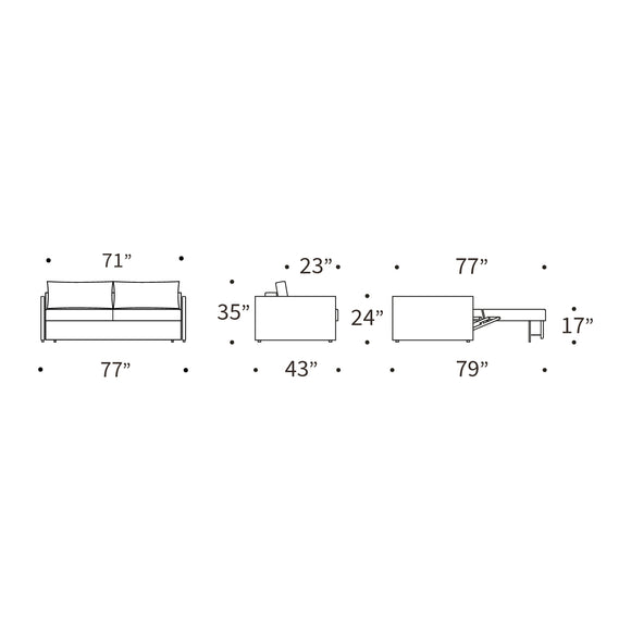 Neah Slim Arms Sofa Bed
