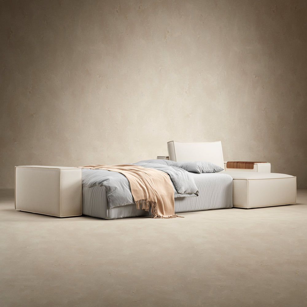 Newilla Wide Arms Sofa Bed with Chaise